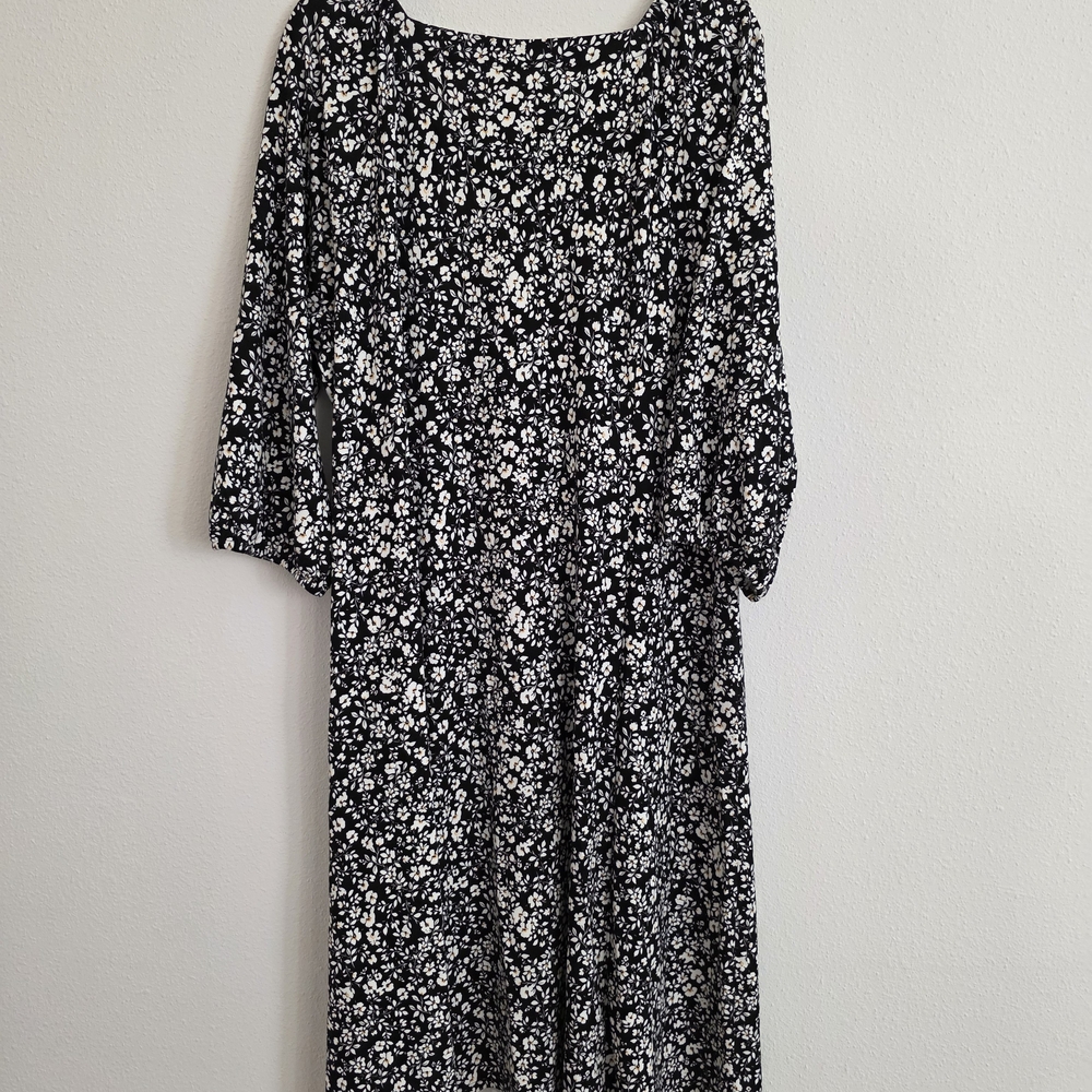J. Jill Black & White Floral Midi Dress - Picture 8 of 8